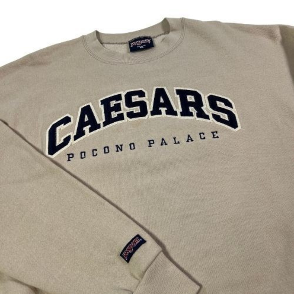 Vintage Caesars Sweatshirt Mens XL Brown Crewneck Pullover Fleece Jansport USA